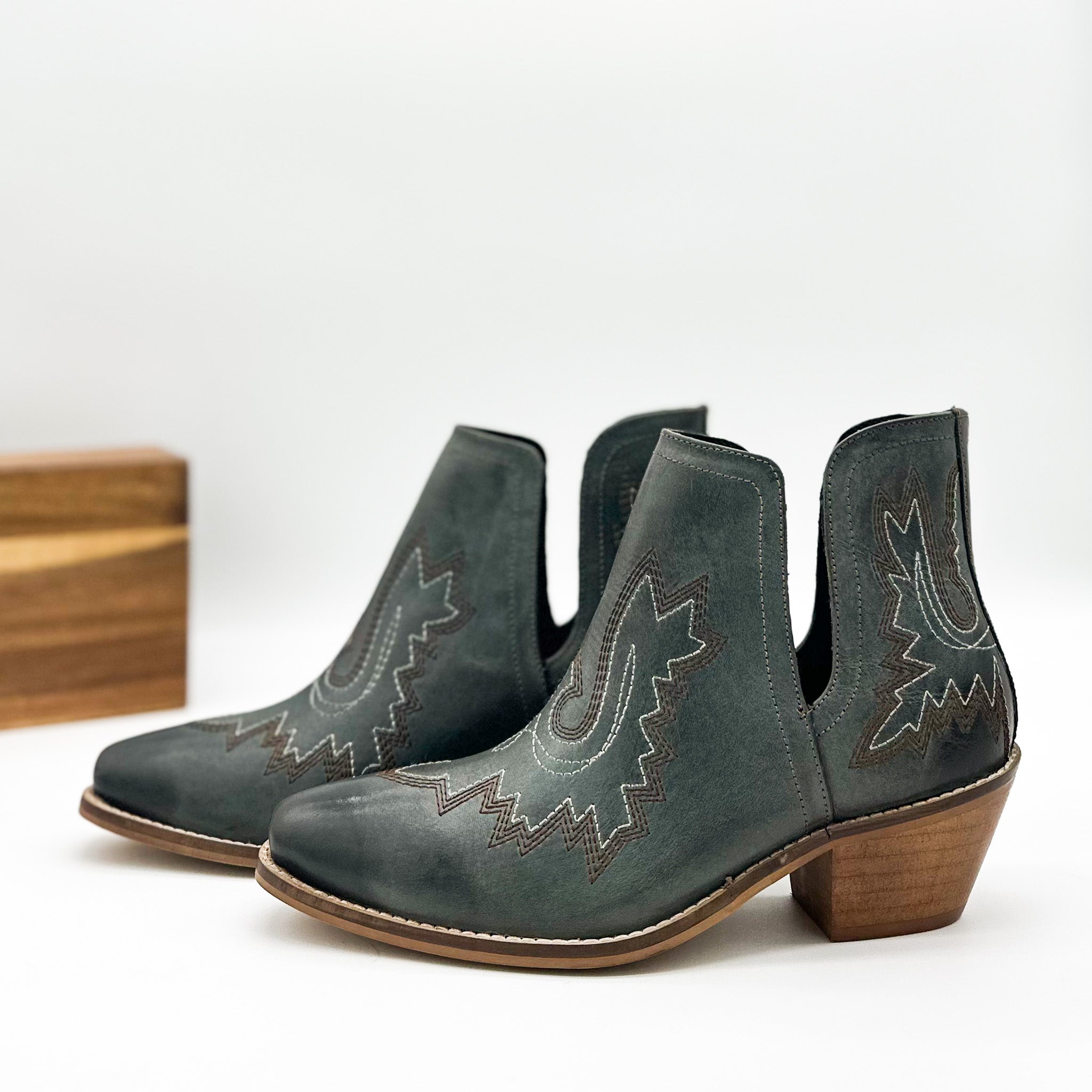 The Hattie Booties in Teal