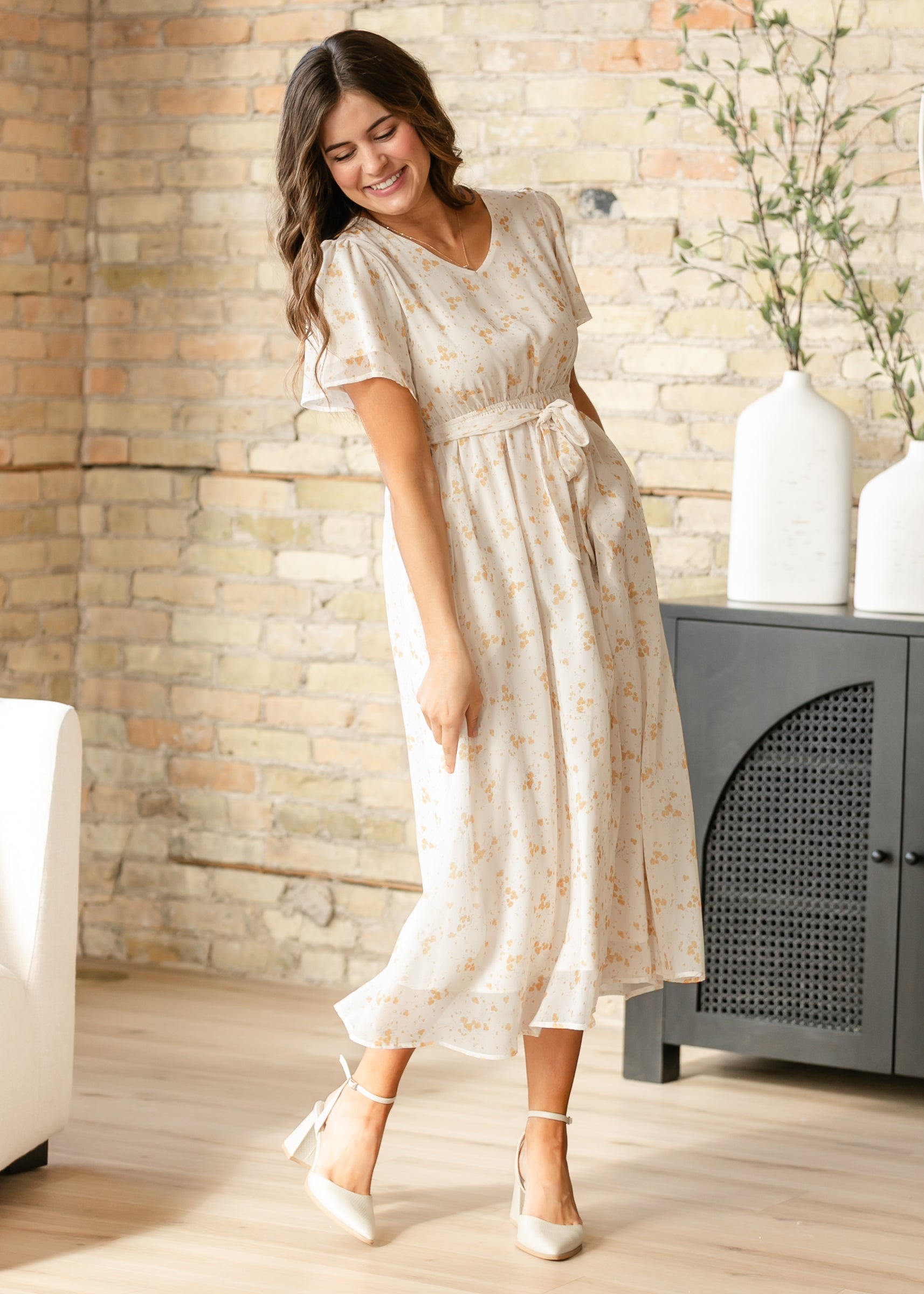 The Lilia Flutter Sleeve Maxi Dress