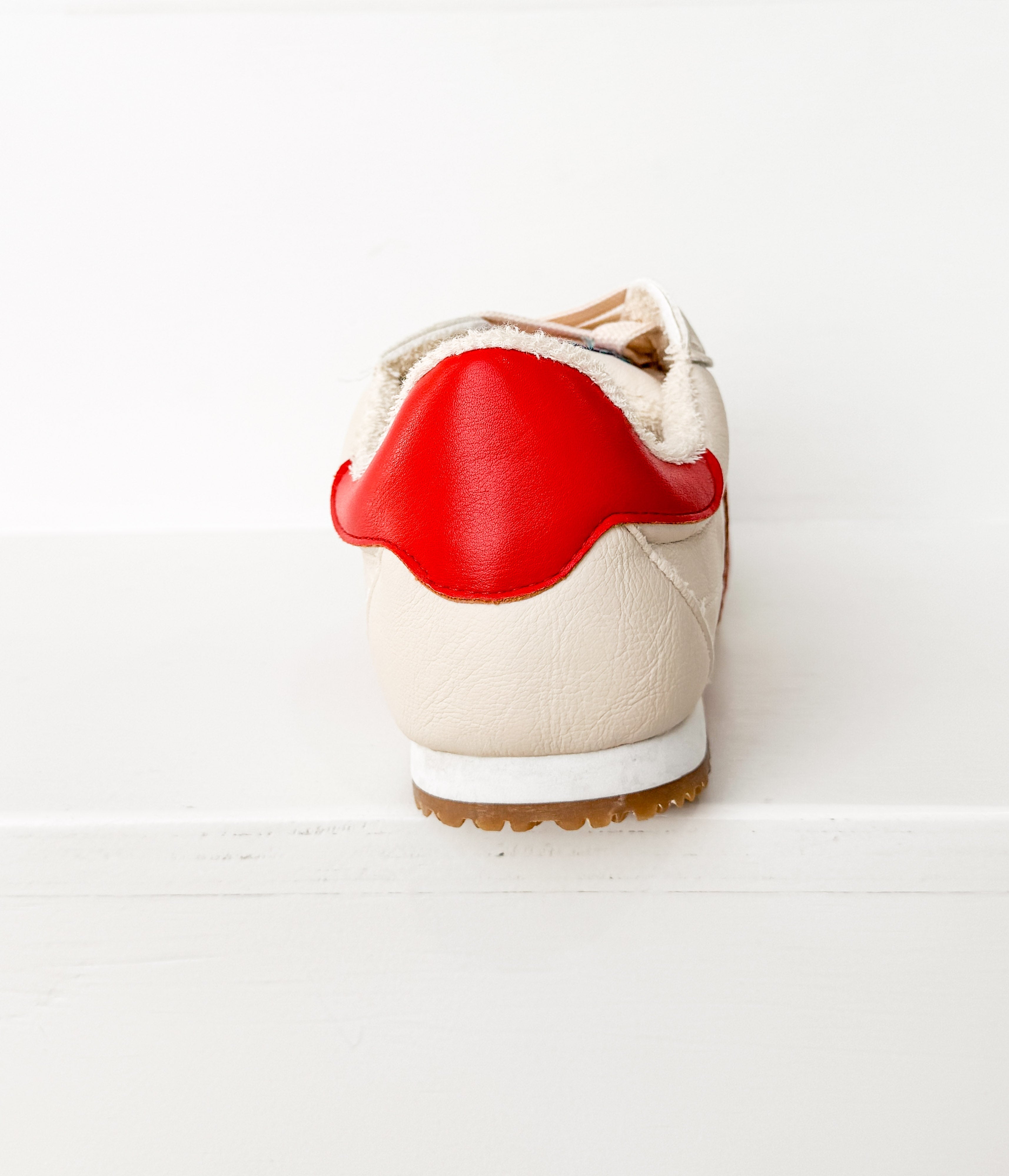 The Ruby Rae Sneaker in Beige/Red