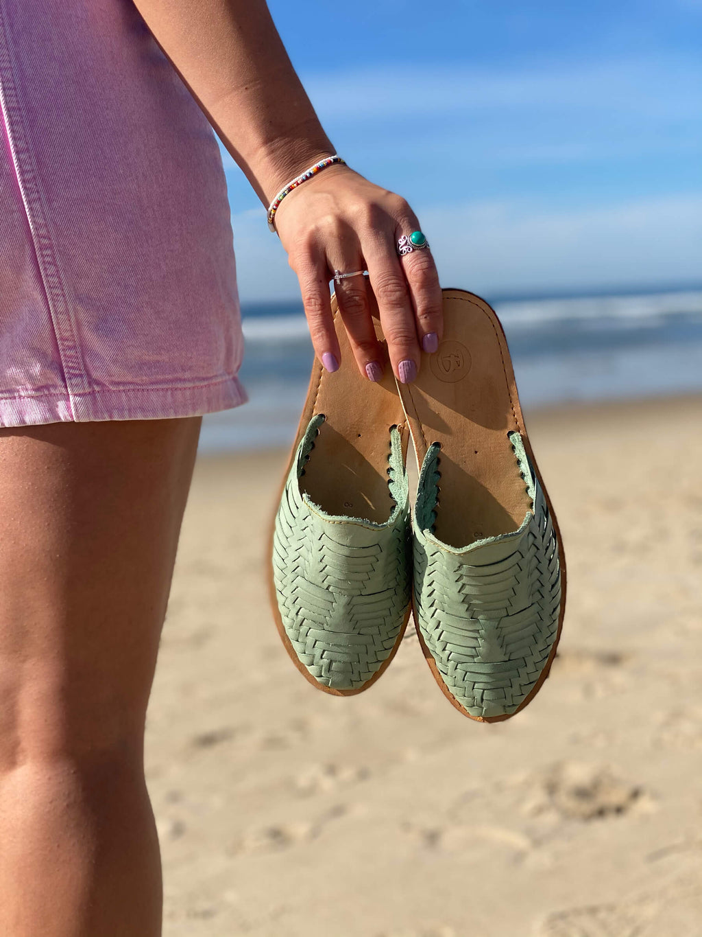 The Capri Huarache Mule Slide