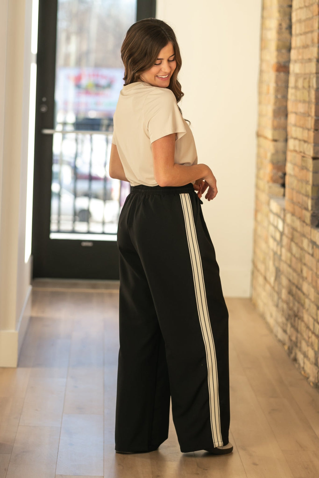 The Nina Wide Leg Track Pants