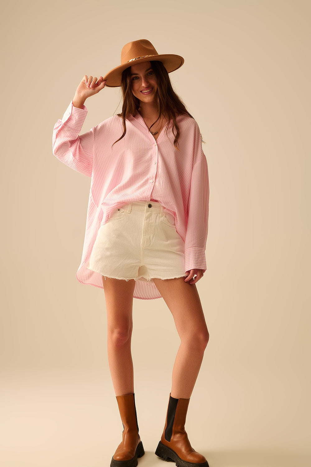 The Blush Bow Button Up