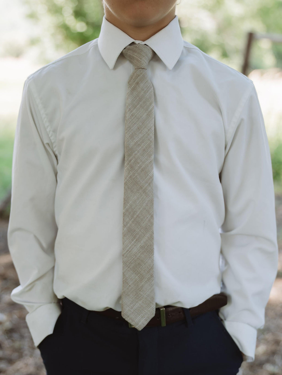The Parchment Tweed Boys Tie