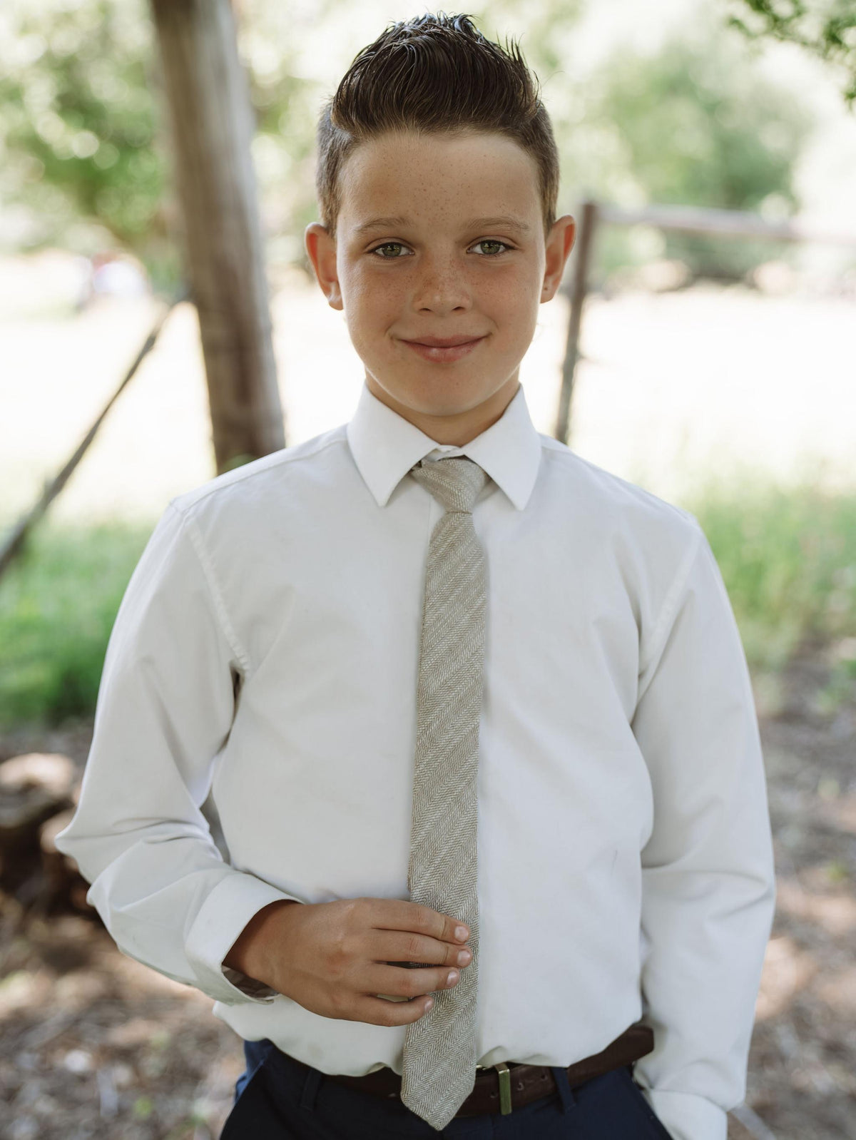 The Parchment Tweed Boys Tie