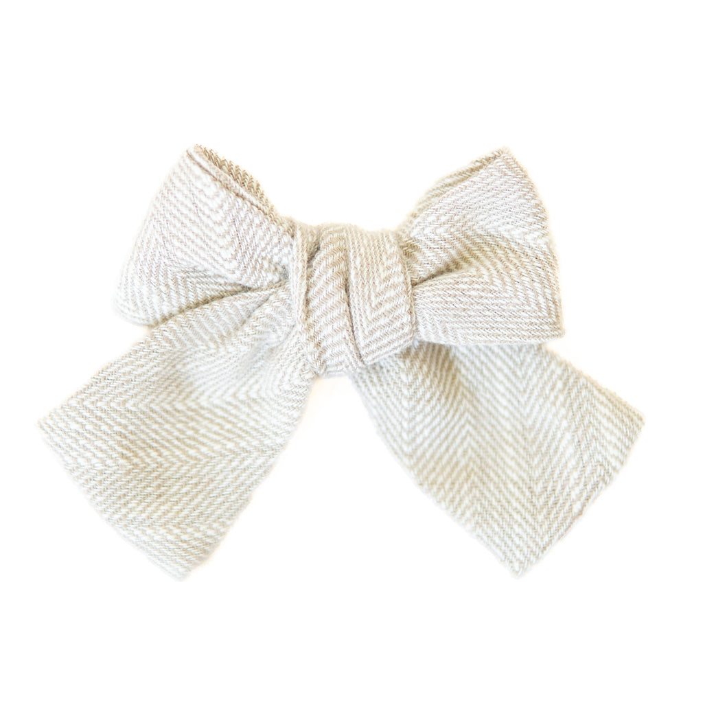 The Parchment Tweed Petite Hair Bow