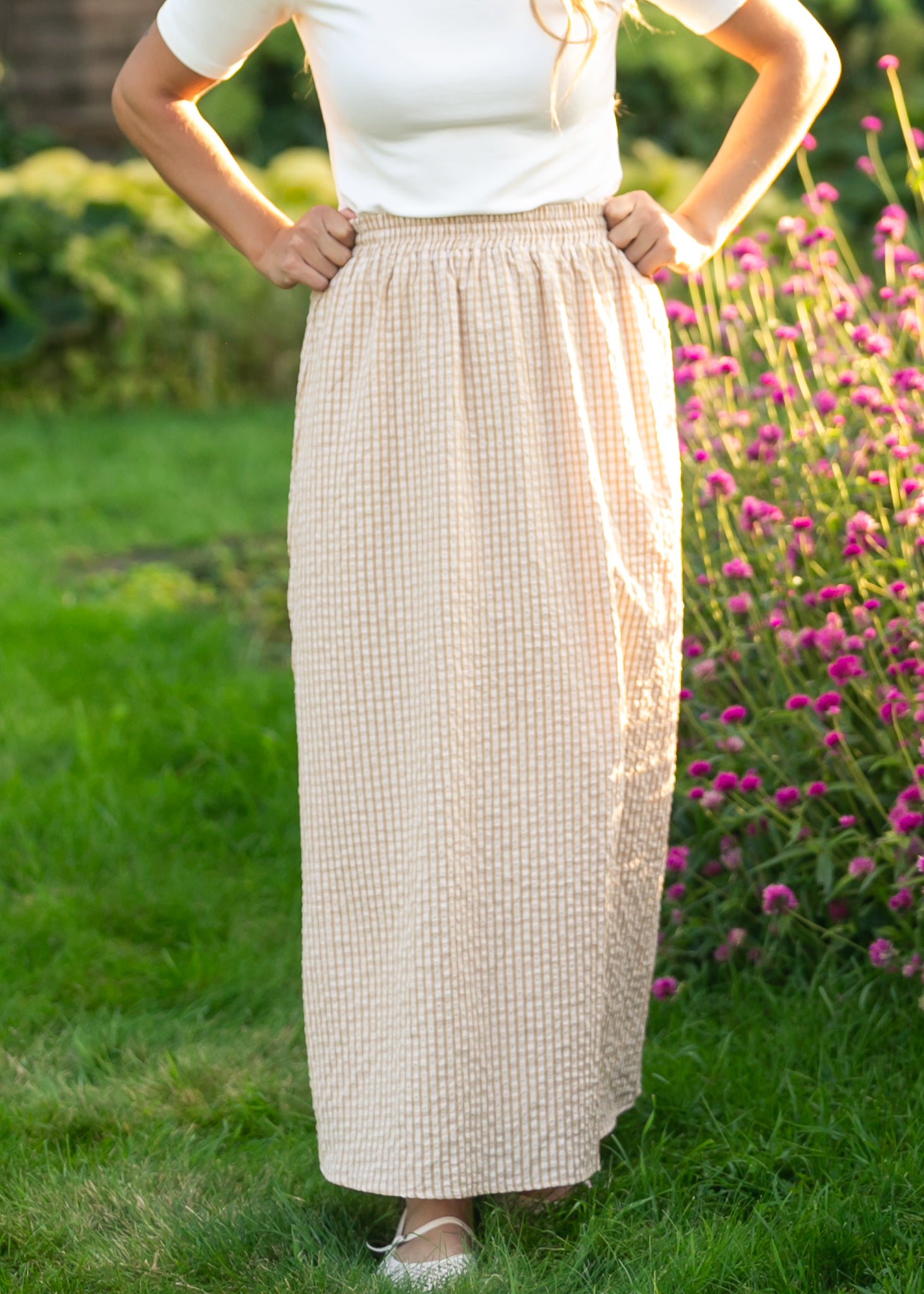The Rayne Modern Gingham Maxi Skirt