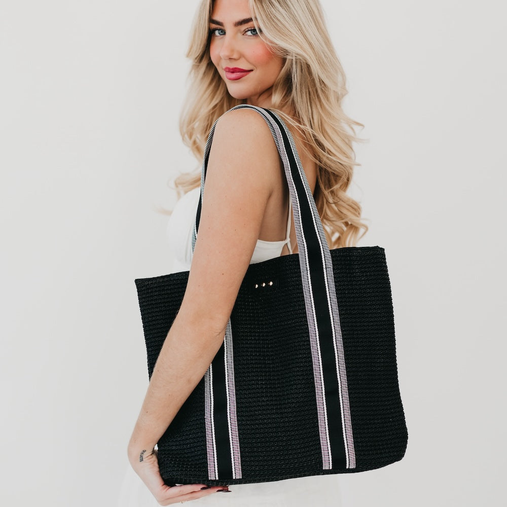 The Ruby Raffia Tote Bag