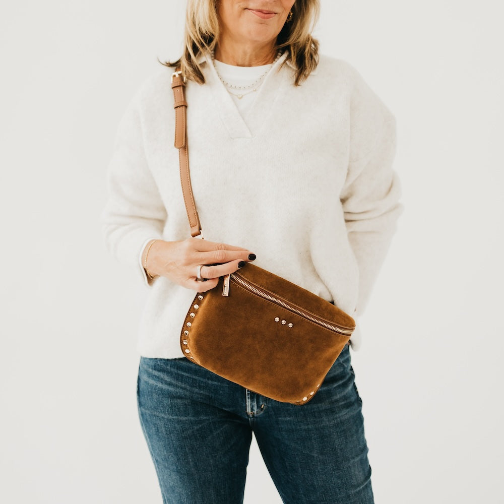 The Sabrina Studded Suede Bum Bag