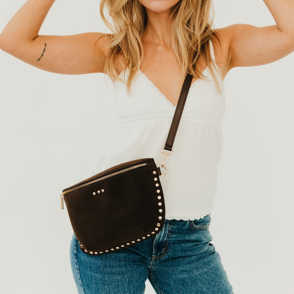 The Sabrina Studded Suede Bum Bag
