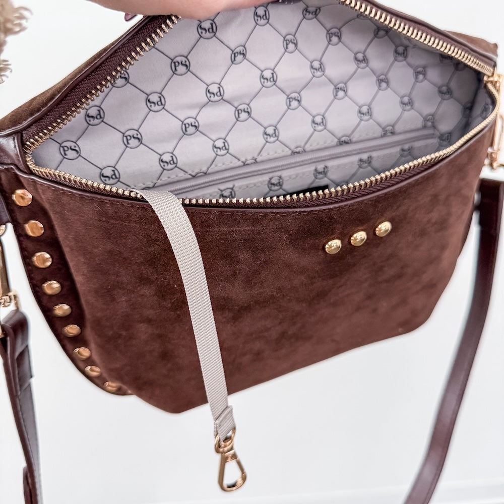 The Sabrina Studded Suede Bum Bag
