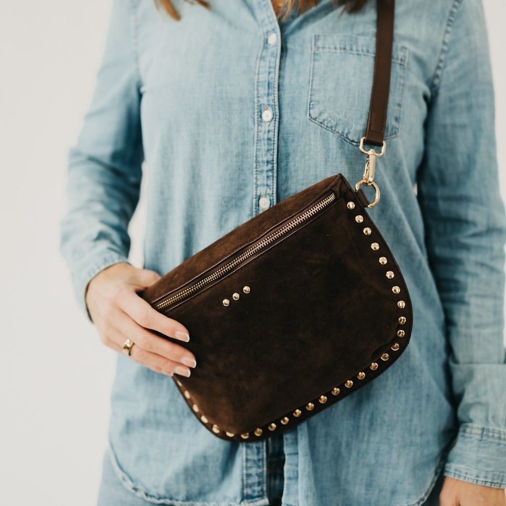 The Sabrina Studded Suede Bum Bag
