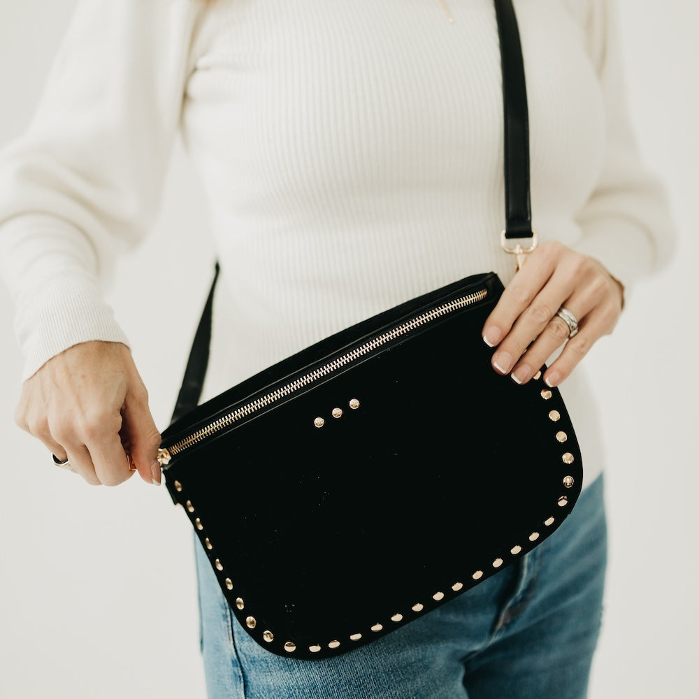 The Sabrina Studded Suede Bum Bag
