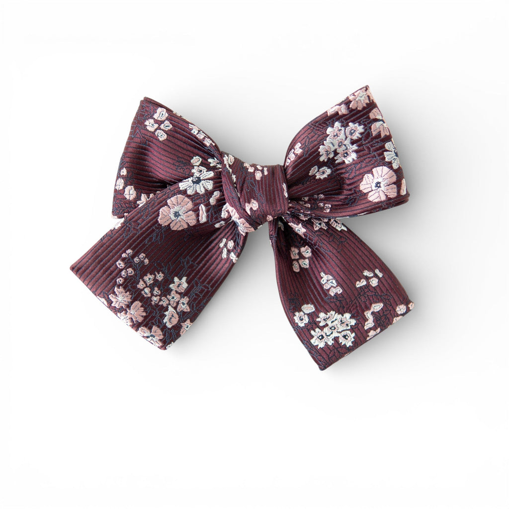 The Sangria Floral Petite Hair Bow