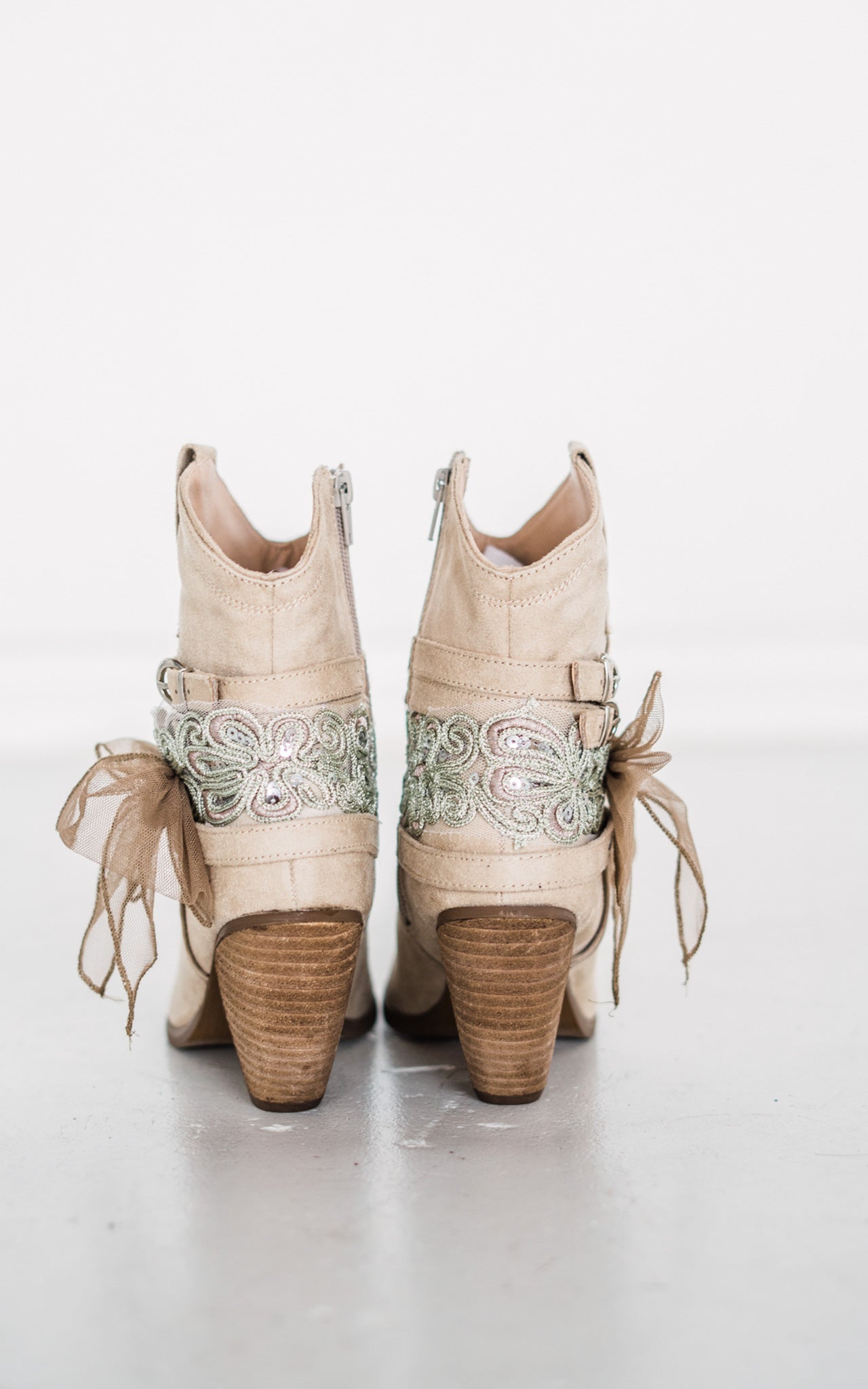 The Polly Bootie in Cream