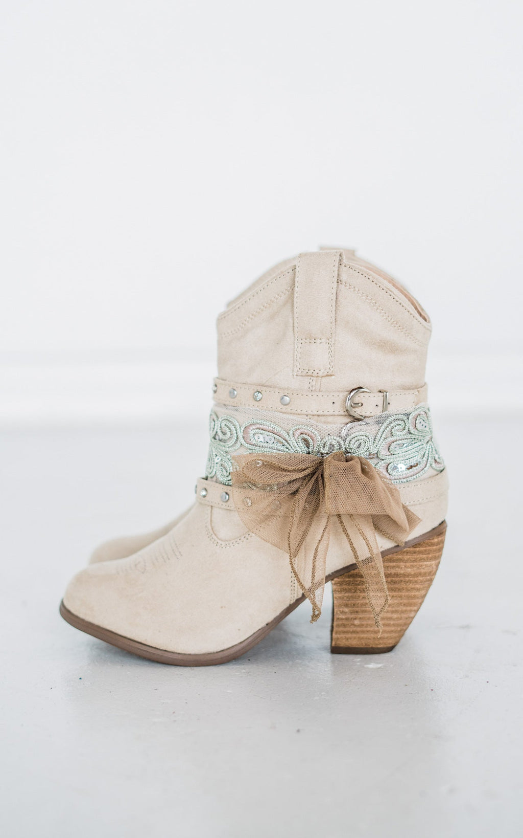 The Polly Bootie in Cream