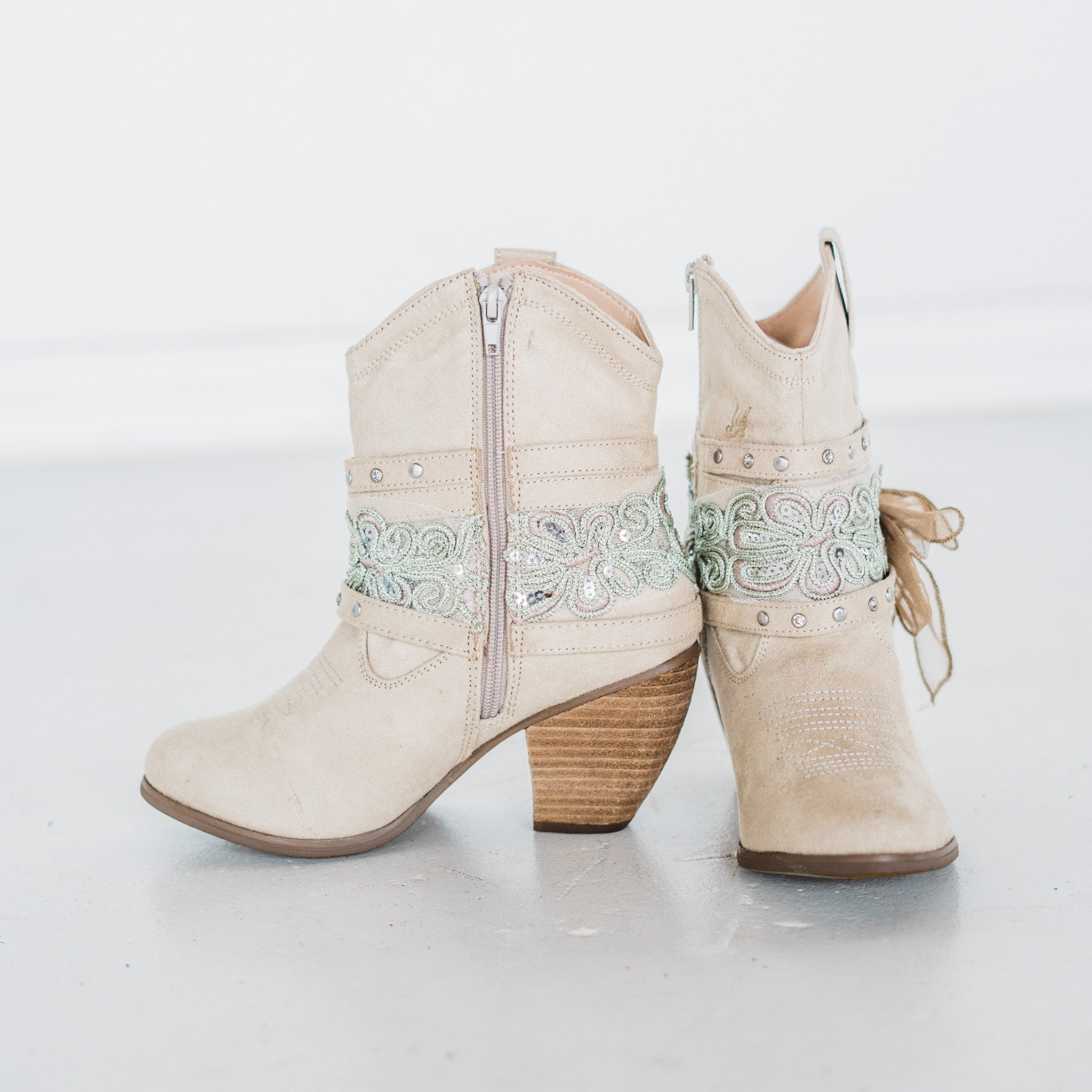 The Polly Bootie in Cream