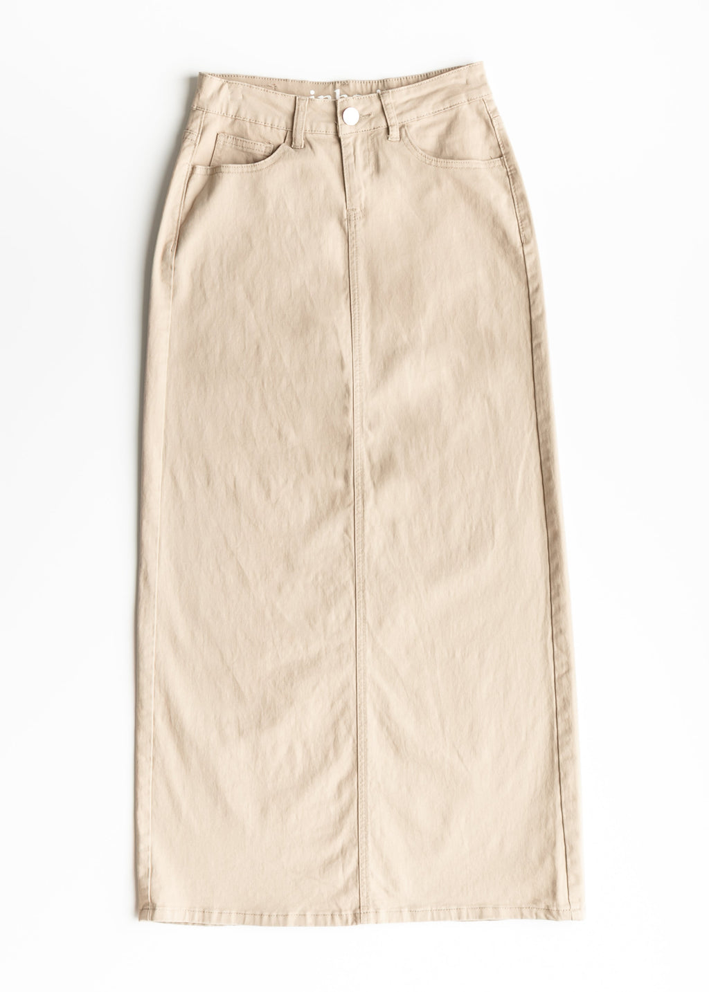 The Stella Simply Beige Denim Maxi Skirt