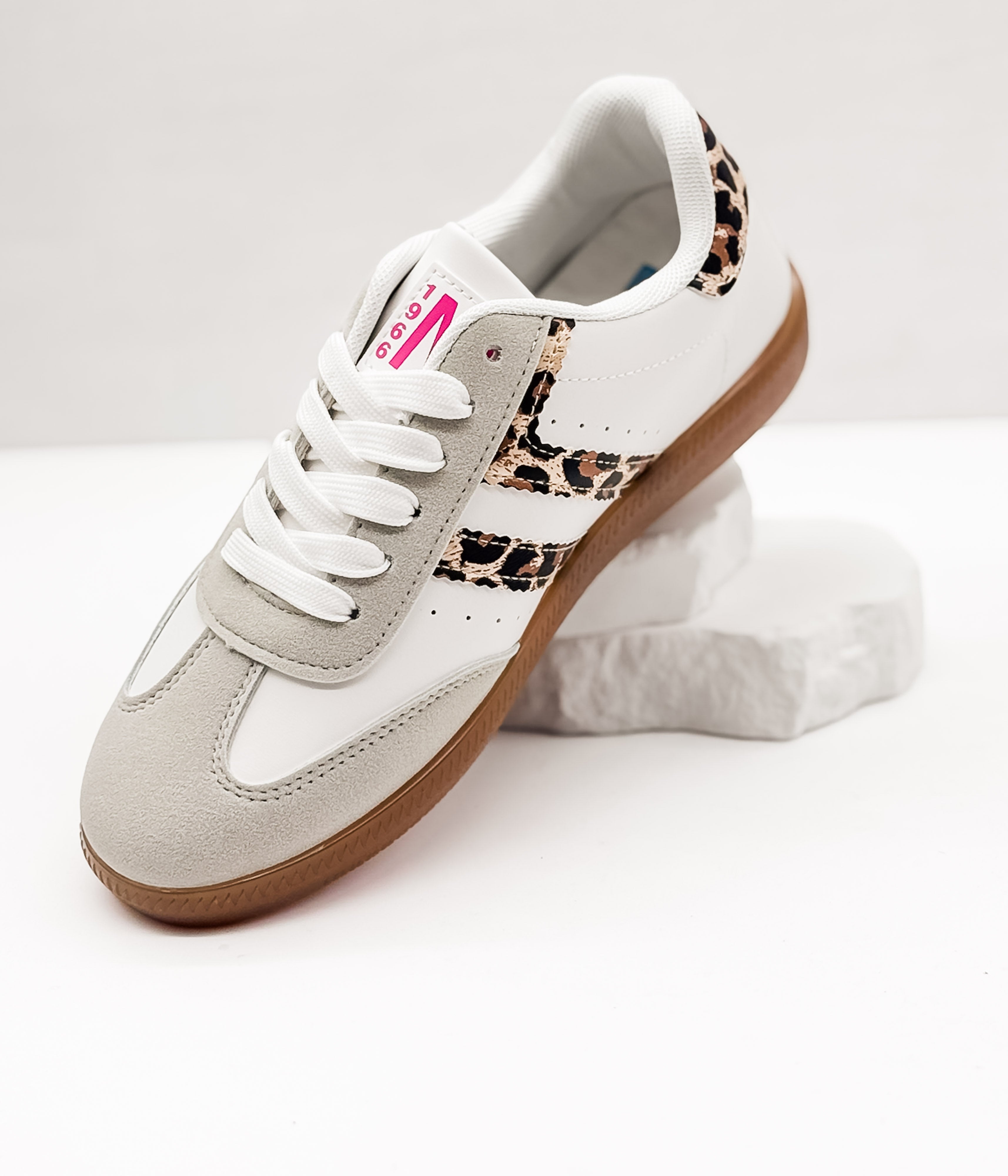 The Stockholm Sneaker in White/Leopard