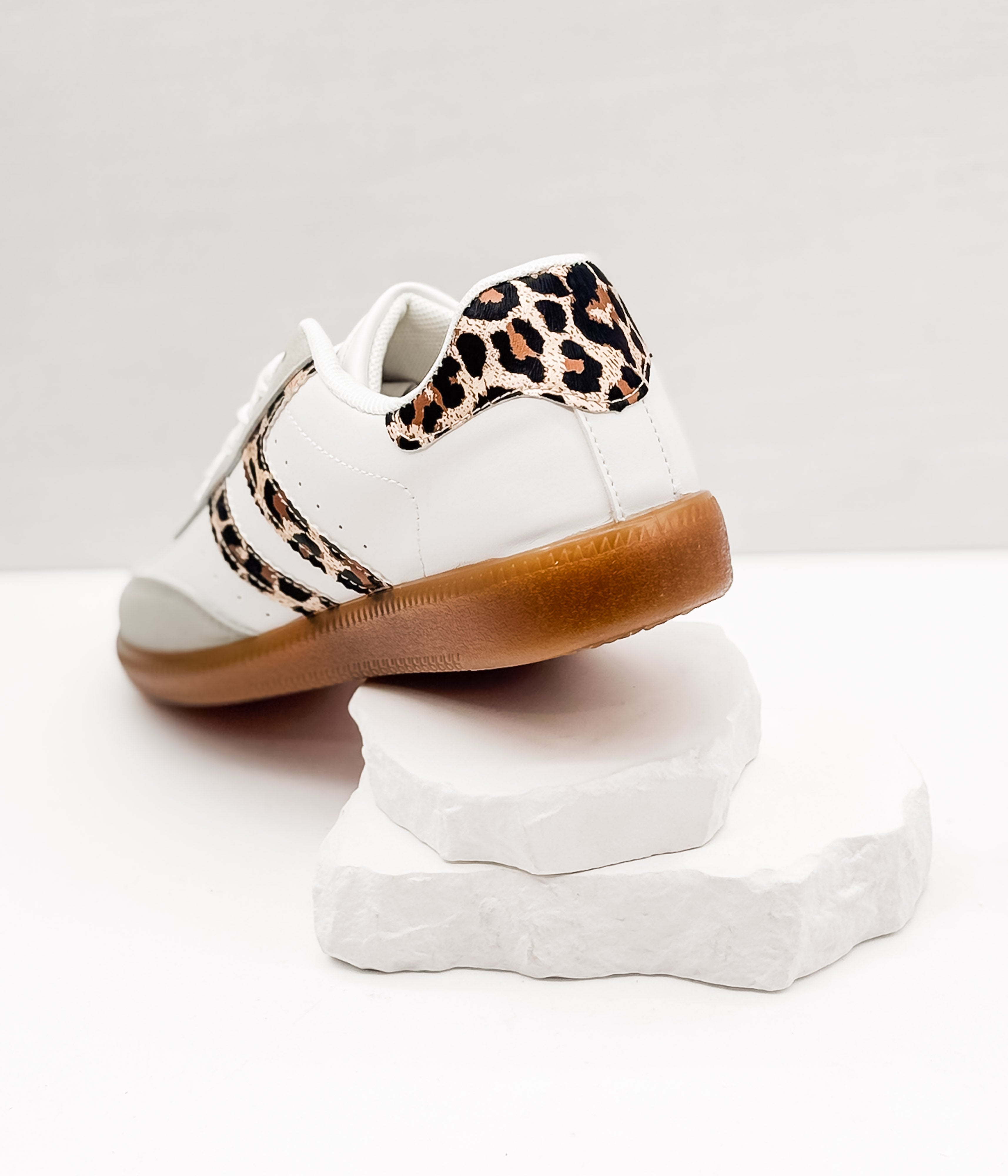The Stockholm Sneaker in White/Leopard