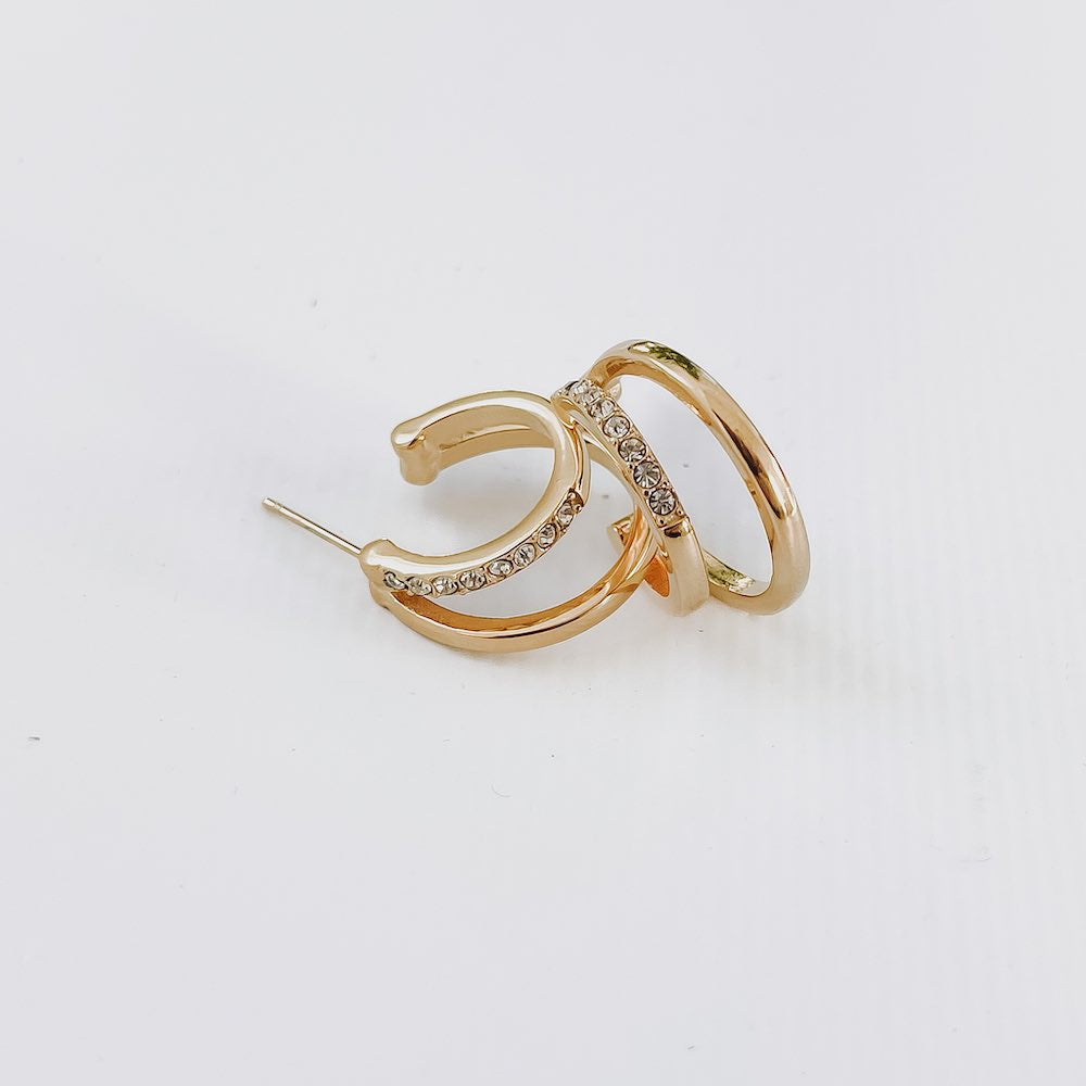 The Stole The Show Crystal Double Hoop Earring