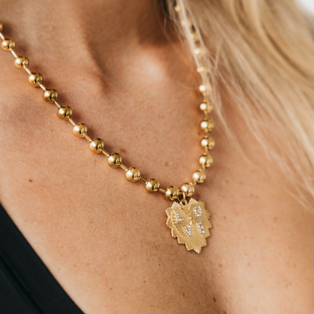 The Sunburst Heart Love Pendant Necklace - WATERPROOF