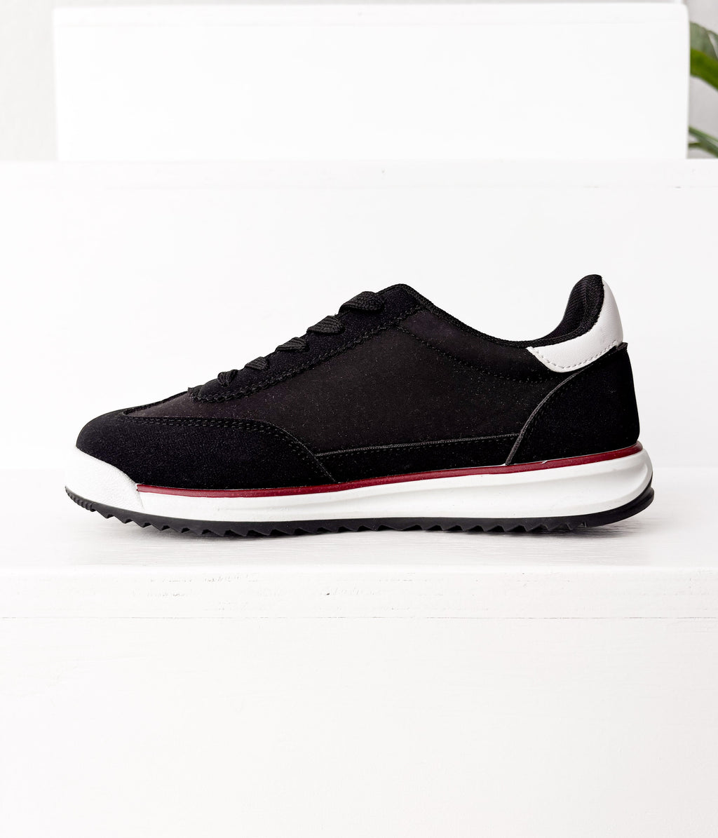 The Tokyo Dual Stripe Sneakers in Black