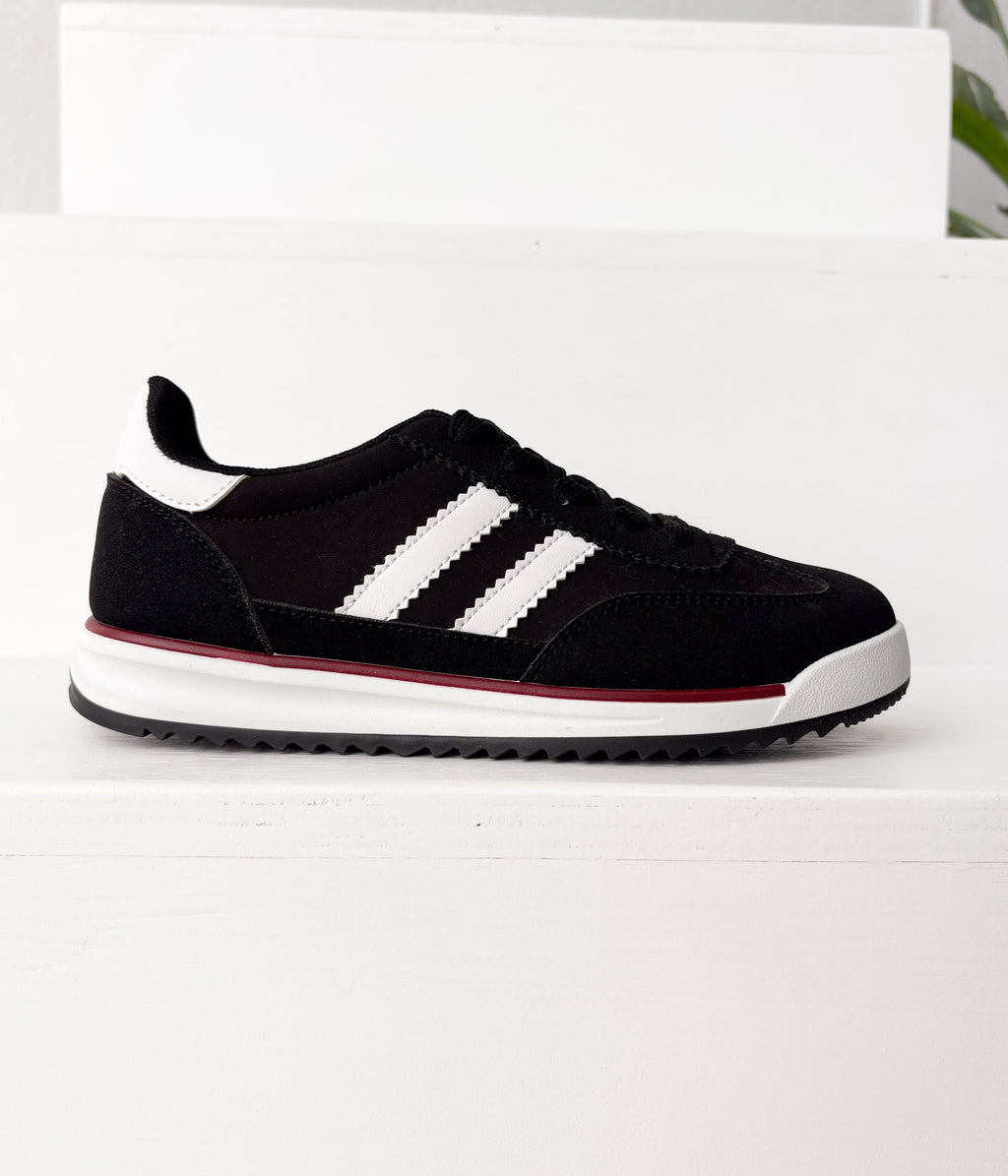 The Tokyo Dual Stripe Sneakers in Black