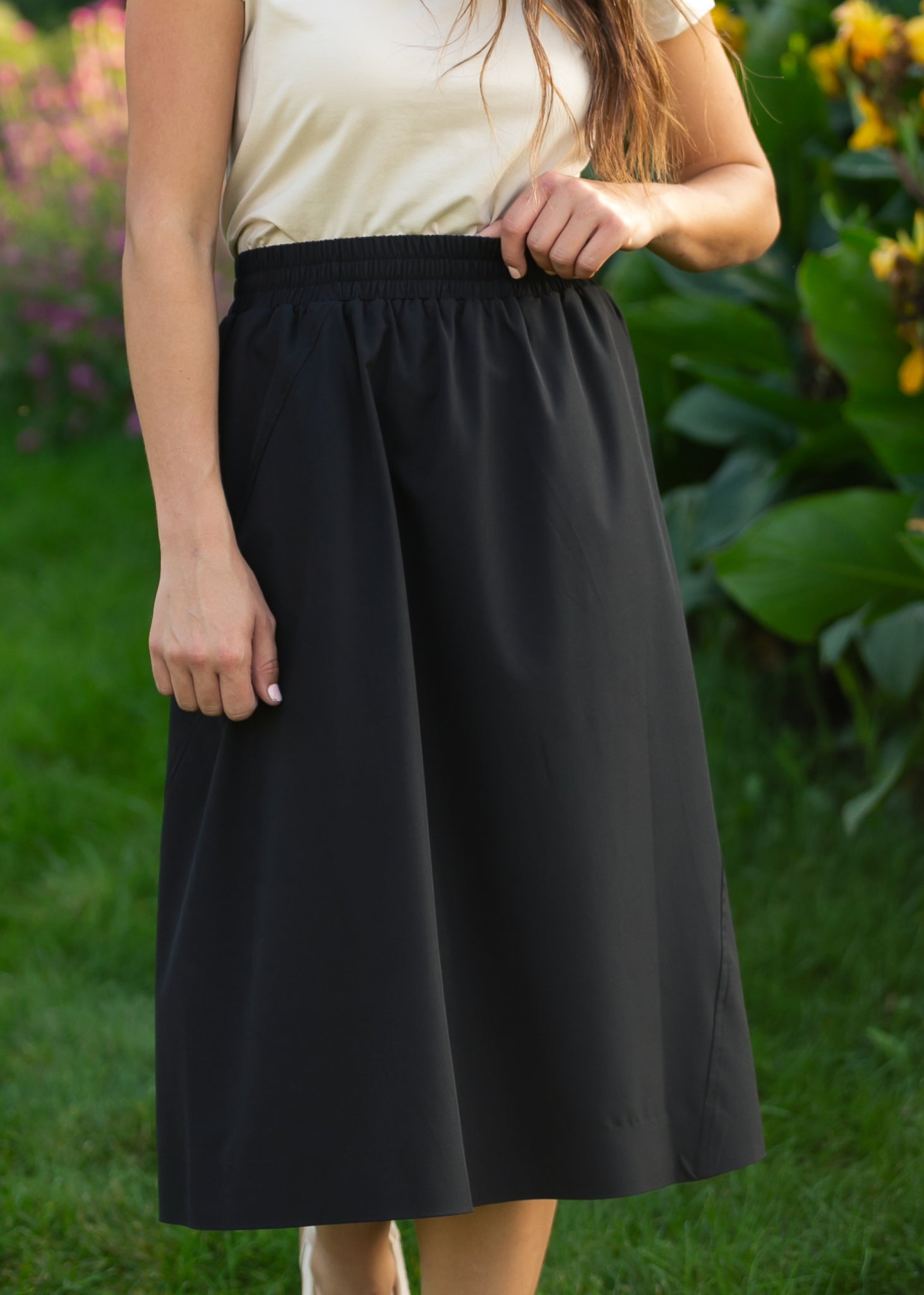 The Tori A-Line Athletic Midi Skirt