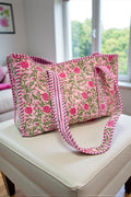 The Claire Pink Floral Patterned Tote Bag