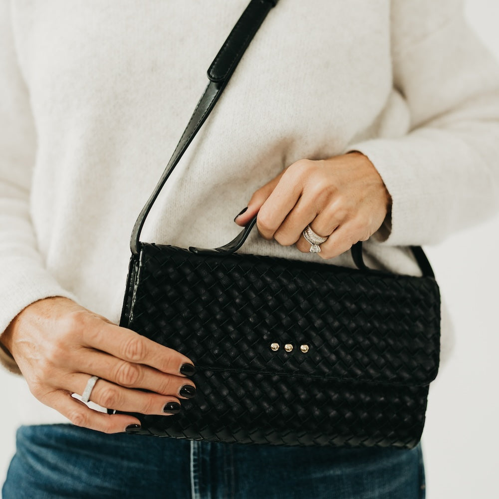 The Urban Foldover Woven Clutch Crossbody