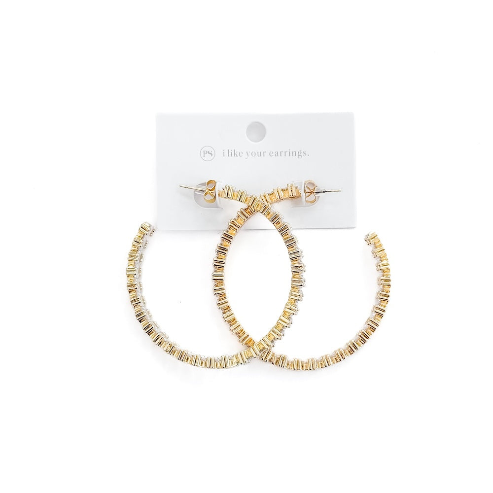The Brielle Diamond Hoop Earrings - WATERPROOF