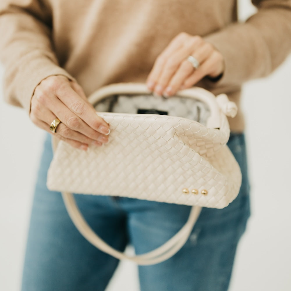The Madelyn Woven Frame Crossbody Bag